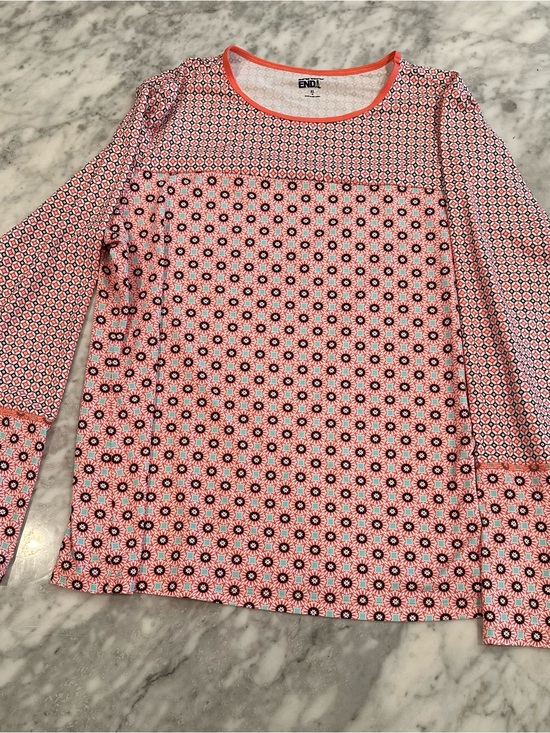 Lands' End Tops - Lands’ End Rash Guard Swim Shirt Top - Size XL - Vibrant Geometric Print